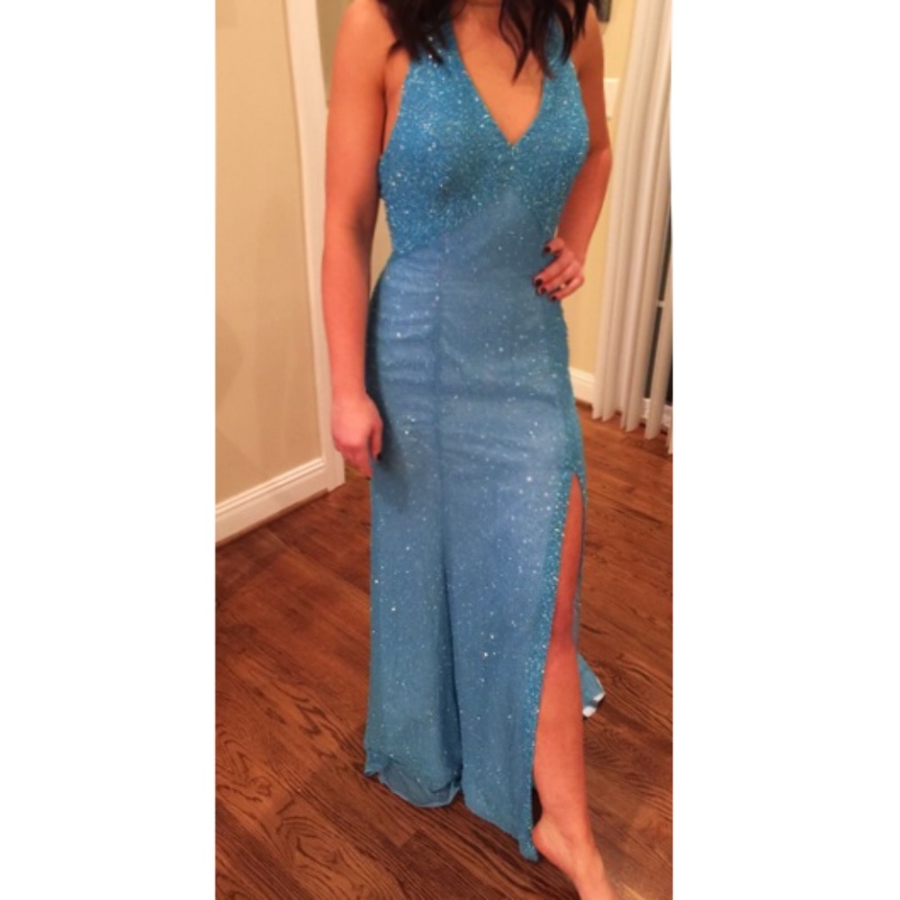 Blue Prom  Pageant Sequin Dress 10